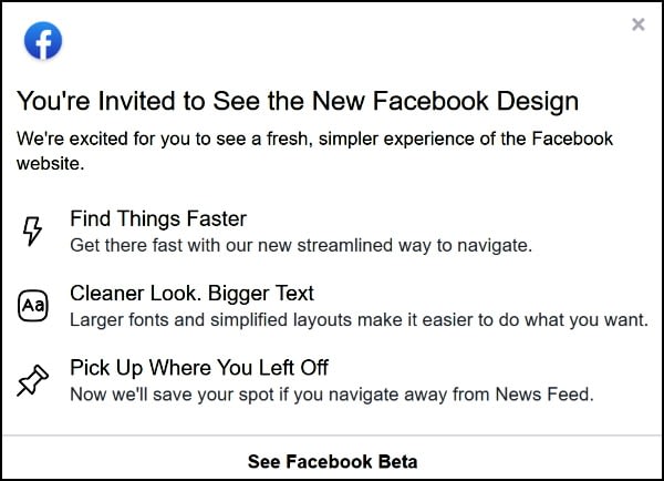 Facebook Beta Invite